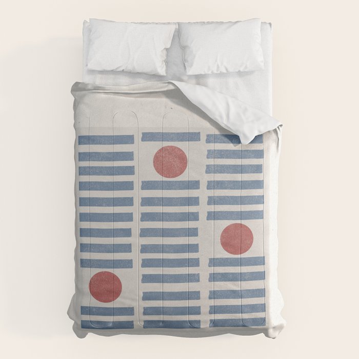 Blue Modern Craft Design Retro Stripes and Circles Comforter Gallery Image 6