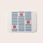 Blue Modern Craft Design Retro Stripes and Circles Bath Mat Gallery Image 1