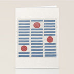 Blue Modern Craft Design Retro Stripes and Circles Stationery Card Gallery Image 2