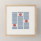 Blue Modern Craft Design Retro Stripes and Circles Mini Art Print Gallery Image 1