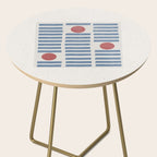 Blue Modern Craft Design Retro Stripes and Circles Side Table Gallery Image 2