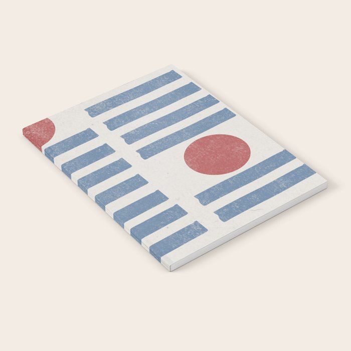 Blue Modern Craft Design Retro Stripes and Circles Notebook Gallery Image 1