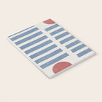 Blue Modern Craft Design Retro Stripes and Circles Notebook Gallery Image 3