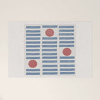 Blue Modern Craft Design Retro Stripes and Circles Welcome Mat Gallery Image 1