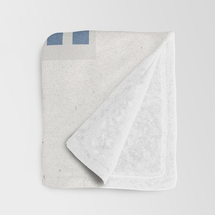 Blue Modern Craft Design Retro Stripes and Circles Throw Blanket Gallery Image 3