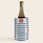 Blue Modern Craft Design Retro Stripes and Circles Wine Chiller Gallery Image 1