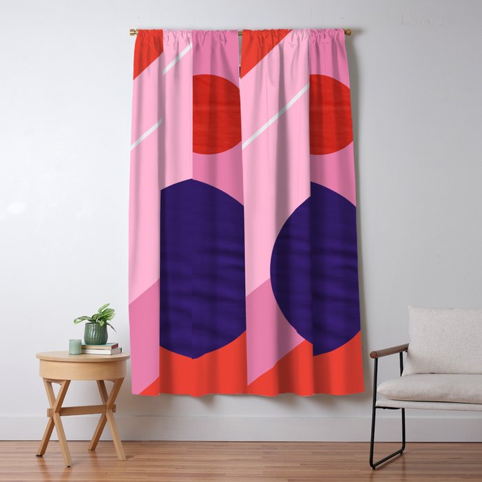 Abstract geometry with circles Window Curtain Gallery Image 5
