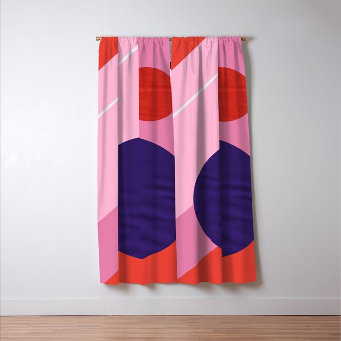 Abstract geometry with circles Window Curtain Gallery Image 3