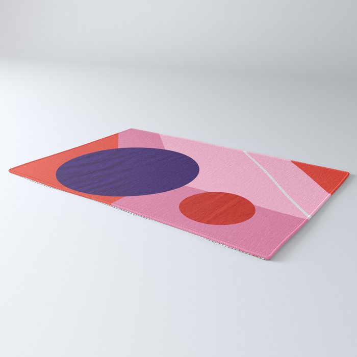 Abstract geometry with circles Rug Gallery Image 3