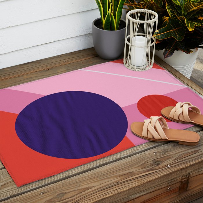 Abstract geometry with circles Outdoor Rug Gallery Image 2