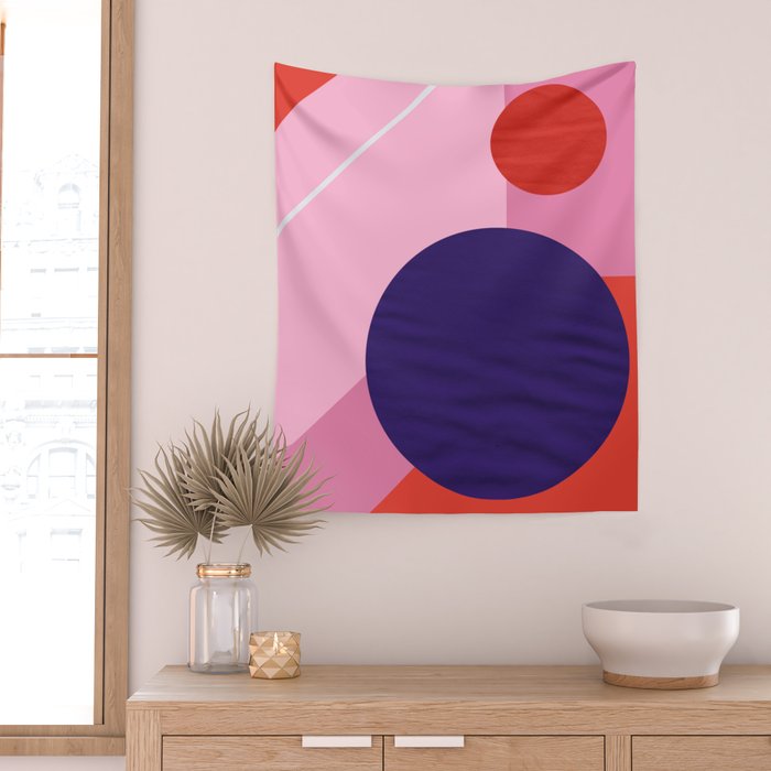 Abstract geometry with circles Wall Tapestry Gallery Image 2