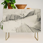 beach fence no 5 - coastal nautical photograph Credenza Gallery Image 1