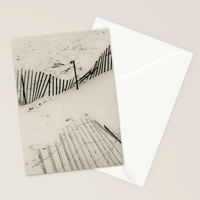 beach fence no 5 - coastal nautical photograph Stationery Card Gallery Image 2