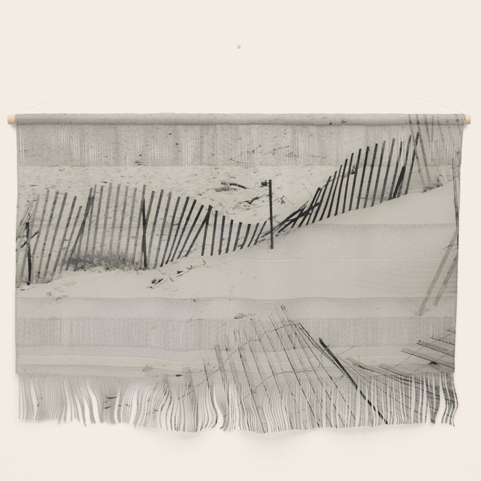 beach fence no 5 - coastal nautical photograph Wall Hanging Gallery Image 1