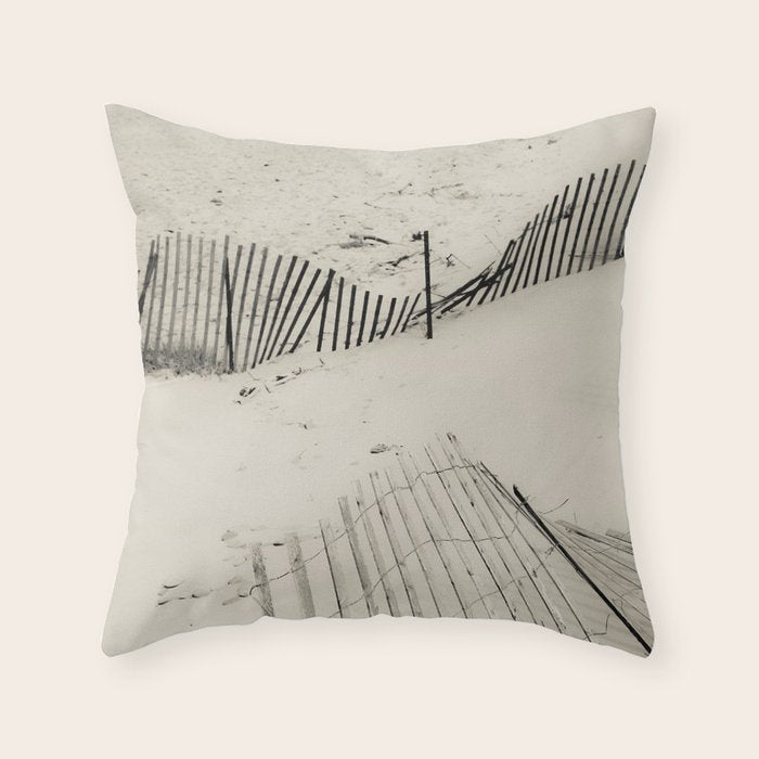 beach fence no 5 - coastal nautical photograph Throw Pillow Gallery Image 6