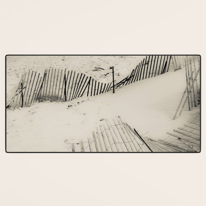beach fence no 5 - coastal nautical photograph Desk Mat Gallery Image 3