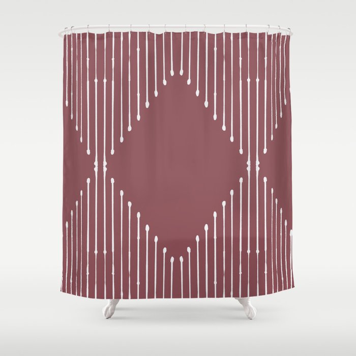 Geo (Plum) Shower Curtain Gallery Image 1