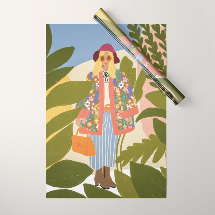 Kimono girl Wrapping Paper Gallery Image 1