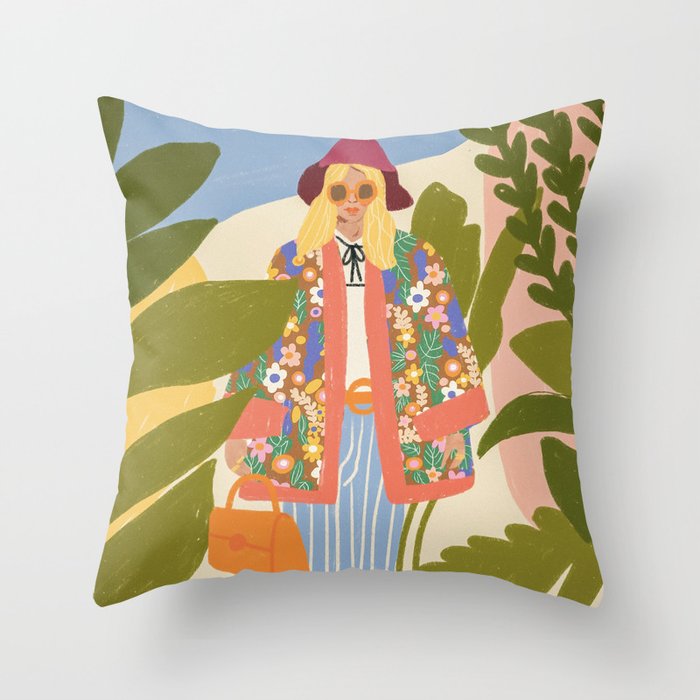 Kimono girl Throw Pillow Gallery Image 6