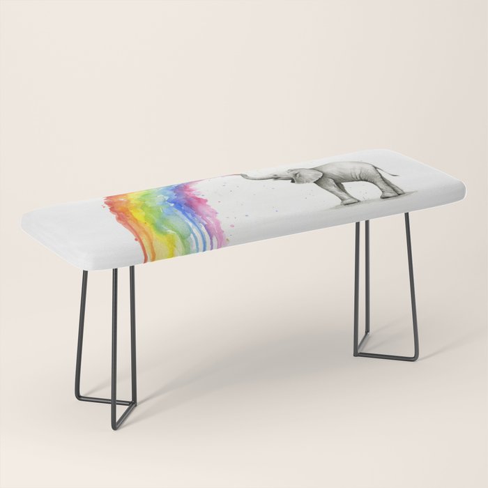 Baby Elephant Spraying Rainbow Bench Gallery Image 1
