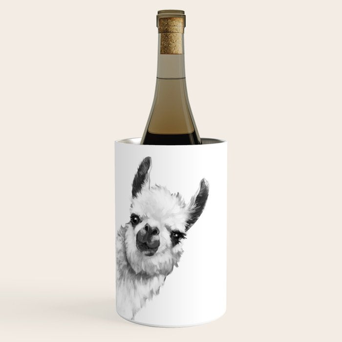 Sneaky Llama Black and White Wine Chiller Gallery Image 1