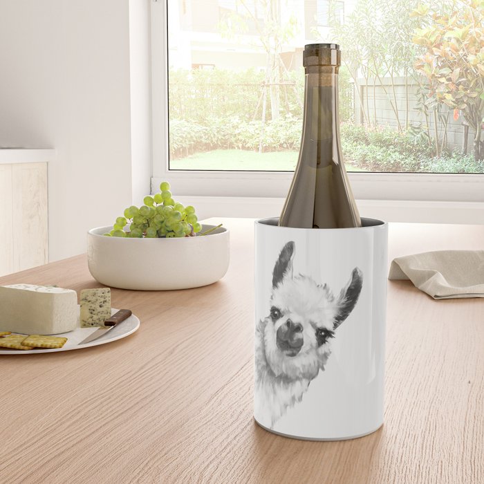 Sneaky Llama Black and White Wine Chiller Gallery Image 4