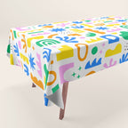 Colorful abstract organic shape art pattern Tablecloth Gallery Image 1
