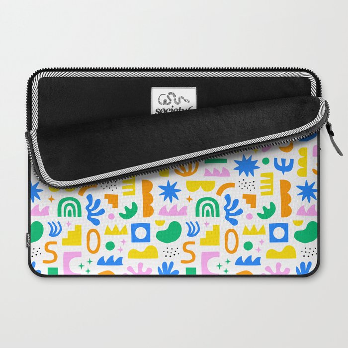 Colorful abstract organic shape art pattern Laptop Sleeve Gallery Image 2