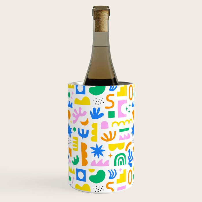 Colorful abstract organic shape art pattern Wine Chiller Gallery Image 1