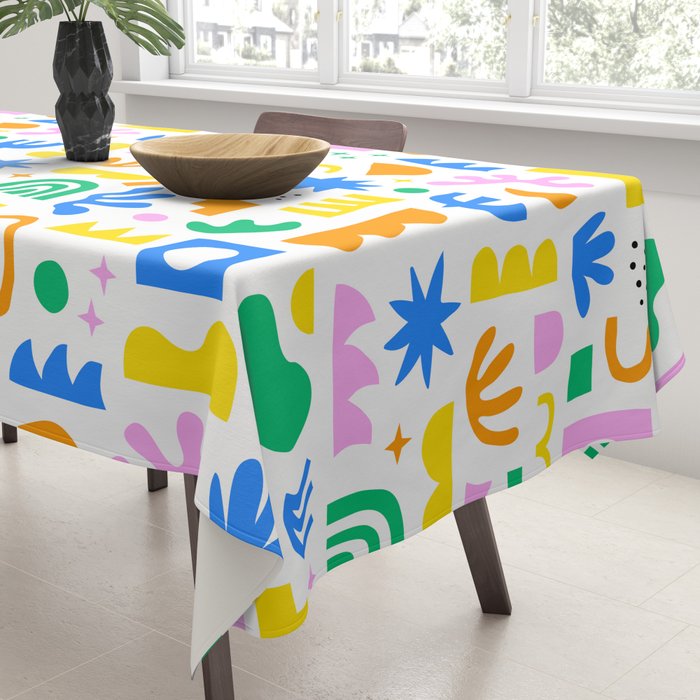 Colorful abstract organic shape art pattern Tablecloth Gallery Image 3