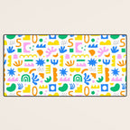 Colorful abstract organic shape art pattern Desk Mat Gallery Image 3