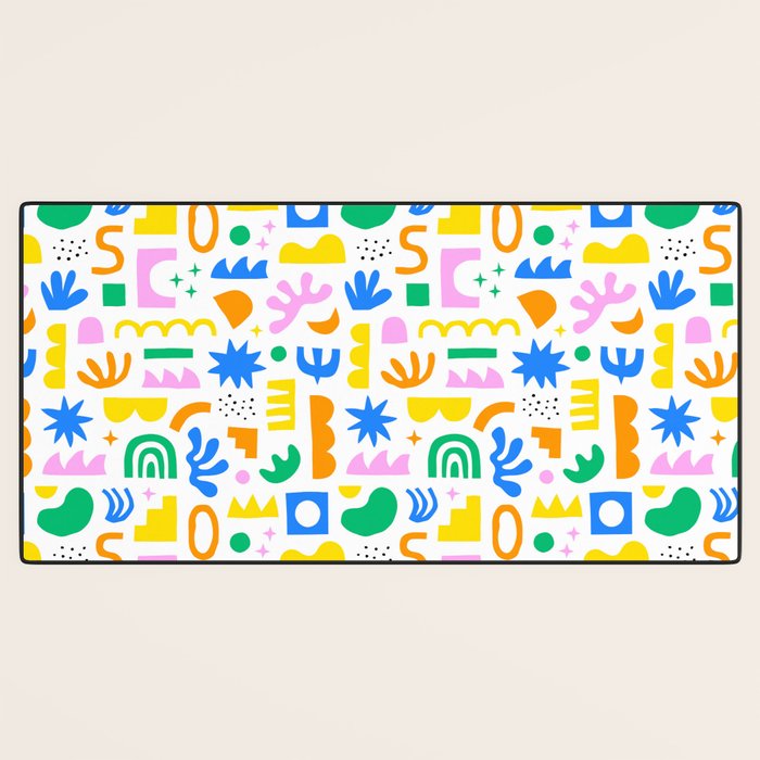 Colorful abstract organic shape art pattern Desk Mat Gallery Image 3