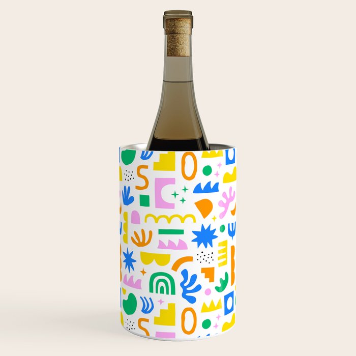 Colorful abstract organic shape art pattern Wine Chiller Gallery Image 2