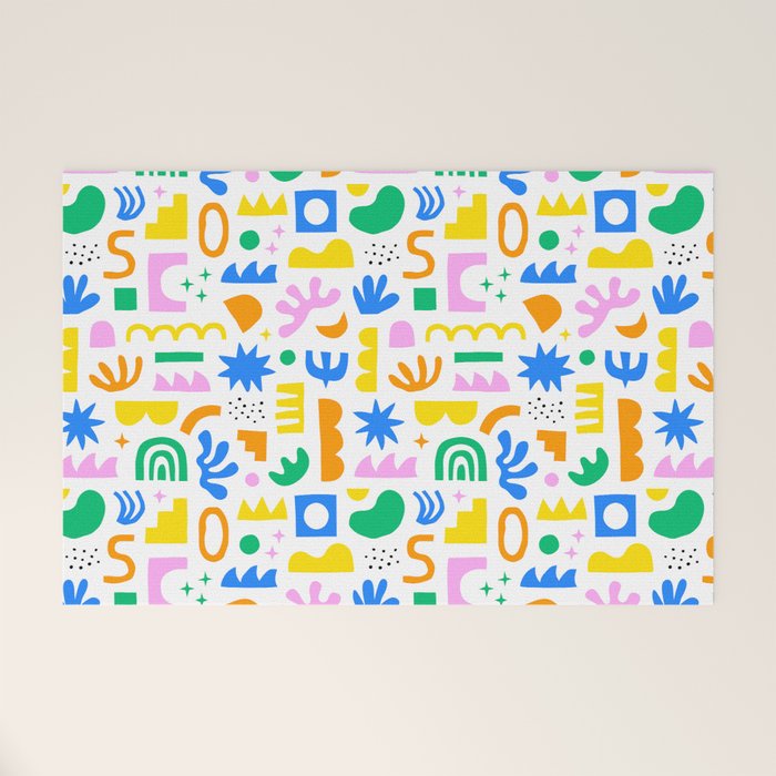 Colorful abstract organic shape art pattern Welcome Mat Gallery Image 1