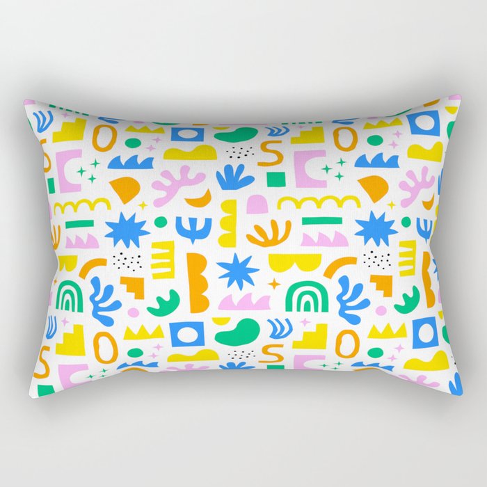 Colorful abstract organic shape art pattern Rectangular Pillow Gallery Image 1