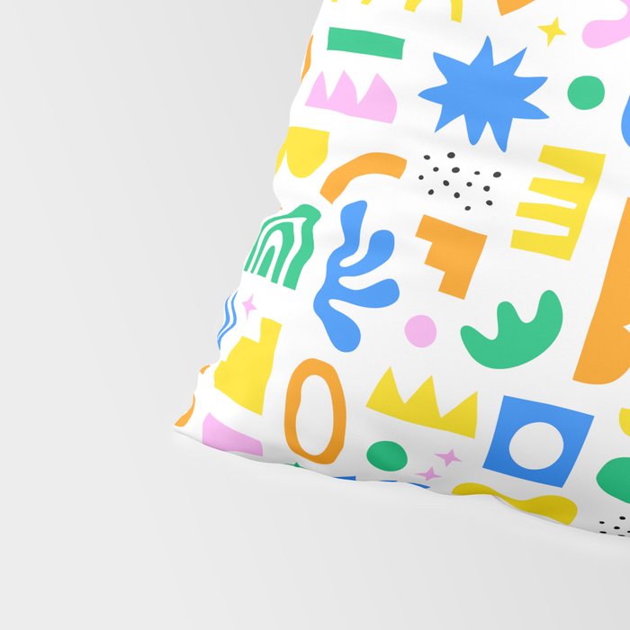 Colorful abstract organic shape art pattern Pillow Sham Gallery Image 4