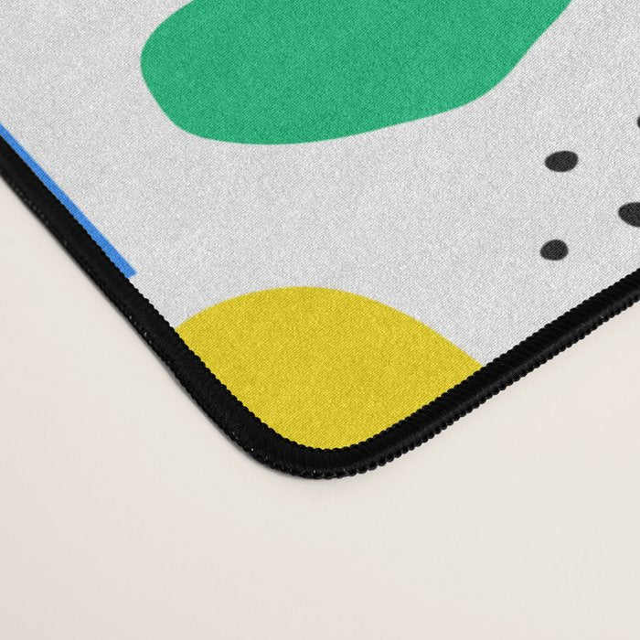 Colorful abstract organic shape art pattern Desk Mat Gallery Image 4