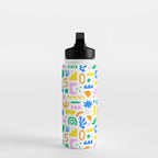 Colorful abstract organic shape art pattern Water Bottle Gallery Image 3