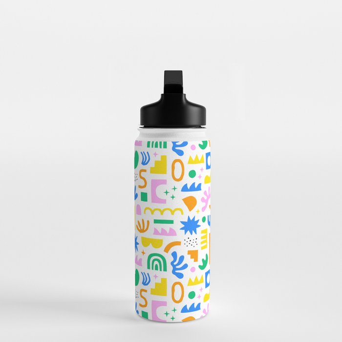 Colorful abstract organic shape art pattern Water Bottle Gallery Image 3