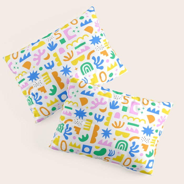 Colorful abstract organic shape art pattern Pillow Sham Gallery Image 3
