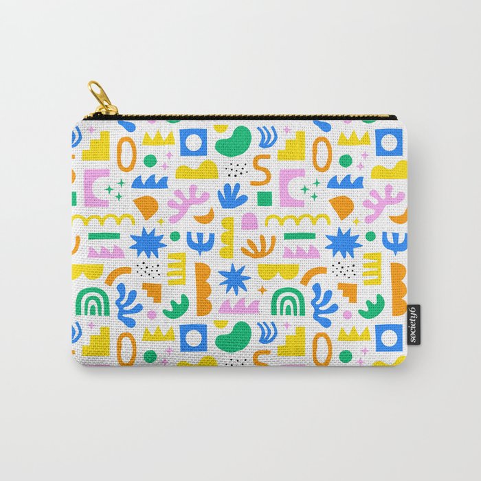 Colorful abstract organic shape art pattern Carry All Pouch Gallery Image 1