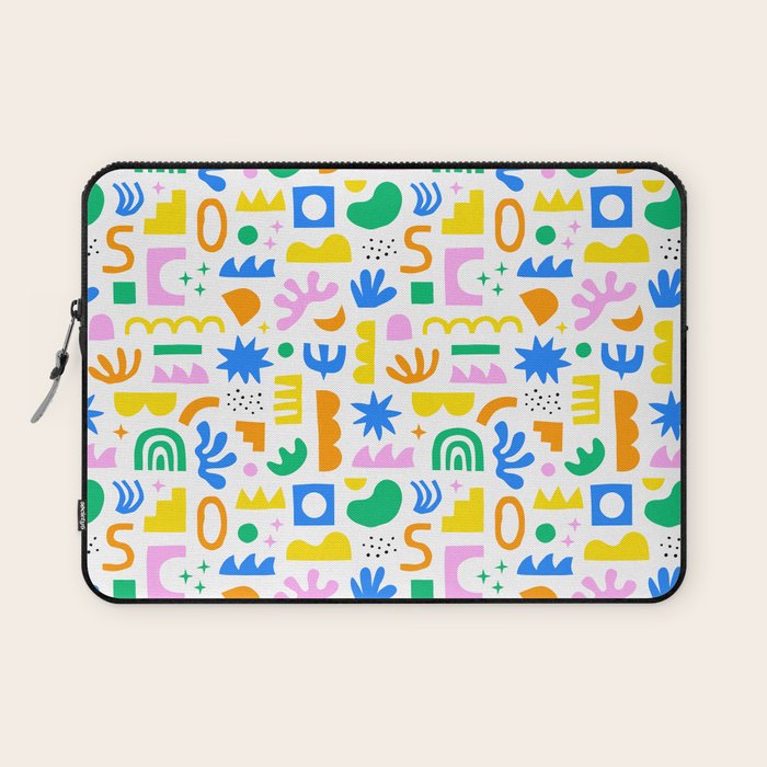 Colorful abstract organic shape art pattern Laptop Sleeve Gallery Image 1