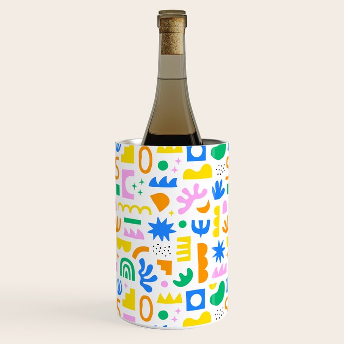 Colorful abstract organic shape art pattern Wine Chiller Gallery Image 3