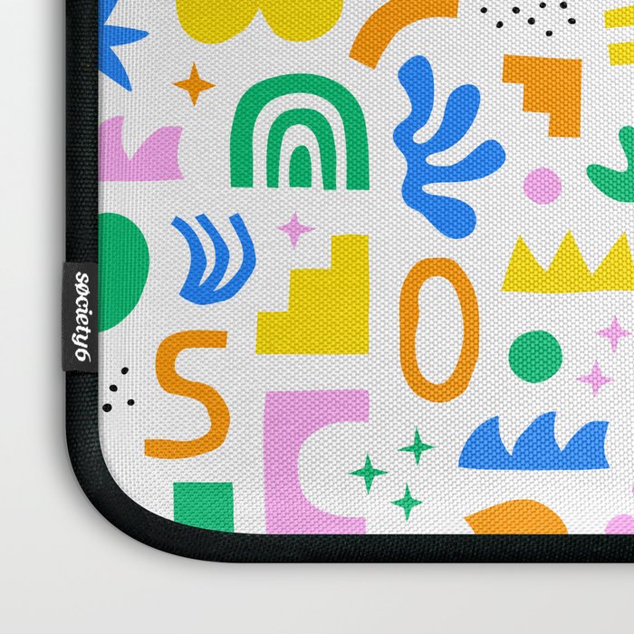 Colorful abstract organic shape art pattern Laptop Sleeve Gallery Image 3