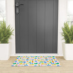Colorful abstract organic shape art pattern Welcome Mat Gallery Image 3