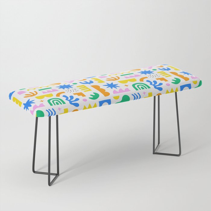 Colorful abstract organic shape art pattern Bench Gallery Image 1