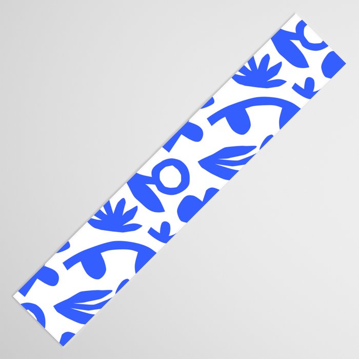 Abstract blue flower nature art pattern Table Runner Gallery Image 3