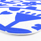 Abstract blue flower nature art pattern Bath Mat Gallery Image 3