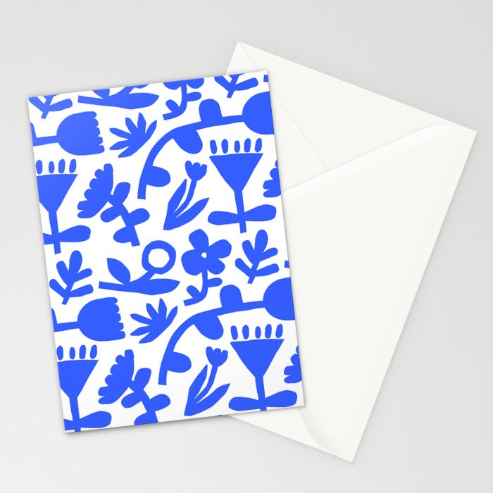 Abstract blue flower nature art pattern Stationery Card Gallery Image 2