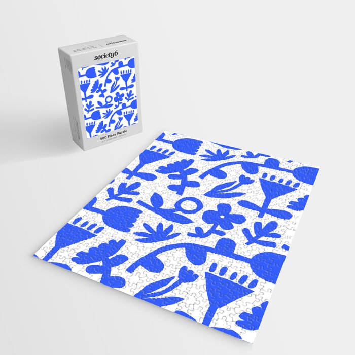 Abstract blue flower nature art pattern Jigsaw Puzzle Gallery Image 2